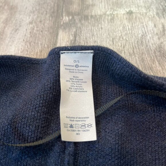 Lululemon After Asana Wrap Sweater, Heathered Inkwell (Navy Blue), One Size OS - Picture 6 of 11
